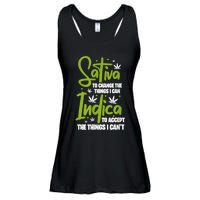 Sativa To Change The Things I Can Indica Cannabis Weed Leaf Ladies Essential Flowy Tank