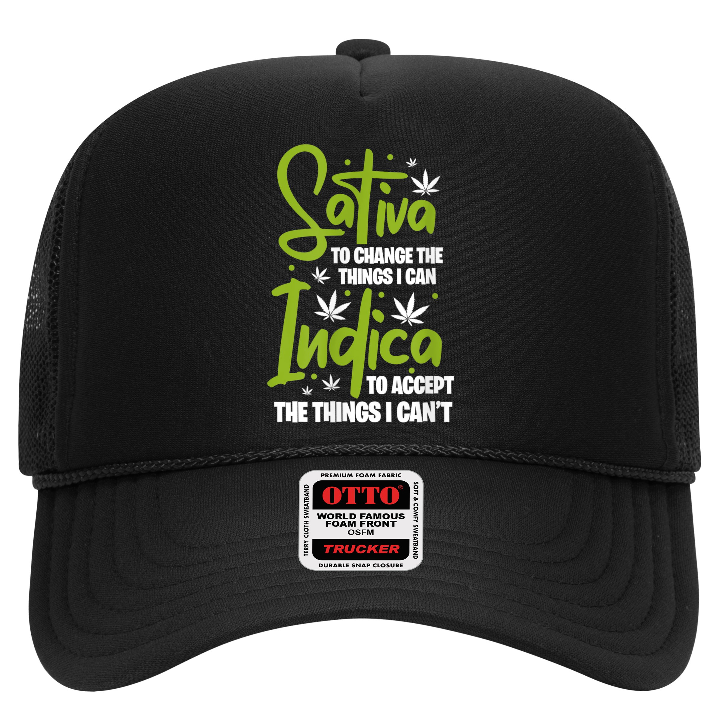 Sativa To Change The Things I Can Indica Cannabis Weed Leaf Hat