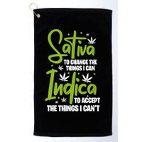 Sativa To Change The Things I Can Indica Cannabis Weed Leaf Golf Towel