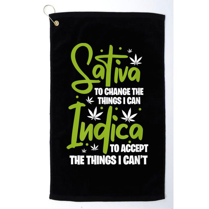 Sativa To Change The Things I Can Indica Cannabis Weed Leaf Golf Towel