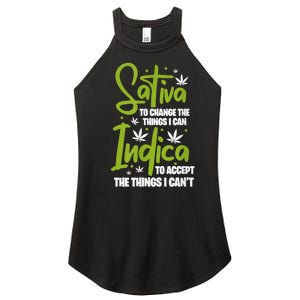 Sativa To Change The Things I Can Indica Cannabis Weed Leaf Women's Perfect Tri Rocker Tank