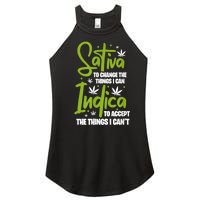 Sativa To Change The Things I Can Indica Cannabis Weed Leaf Women's Perfect Tri Rocker Tank