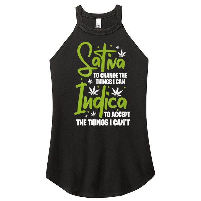 Sativa To Change The Things I Can Indica Cannabis Weed Leaf Women's Perfect Tri Rocker Tank