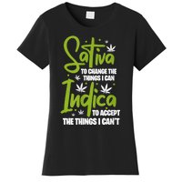 Sativa To Change The Things I Can Indica Cannabis Weed Leaf Women's T-Shirt