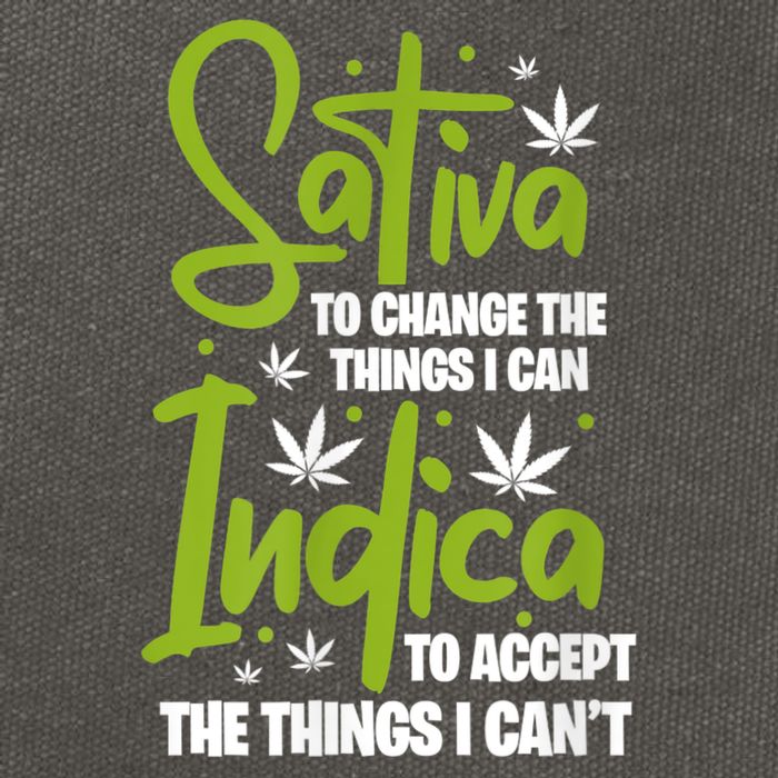 Sativa To Change The Things I Can Indica Cannabis Weed Leaf Cotton Canvas Backpack
