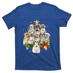 Shih Tzu Christmas Tree Lights Funny Xmas Pajamas Family Funny Gift T-Shirt