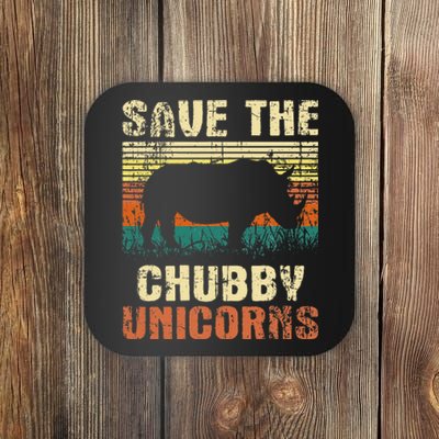 Save The Chubby Unicorns Zoologist Rhino Lover Rhinoceros Coaster