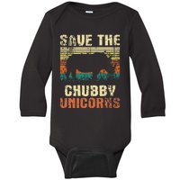 Save The Chubby Unicorns Zoologist Rhino Lover Rhinoceros Baby Long Sleeve Bodysuit