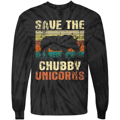 Save The Chubby Unicorns Zoologist Rhino Lover Rhinoceros Tie-Dye Long Sleeve Shirt