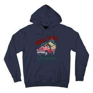 Small Town Christmas Holiday Red Truck Christmas Tree Tall Hoodie