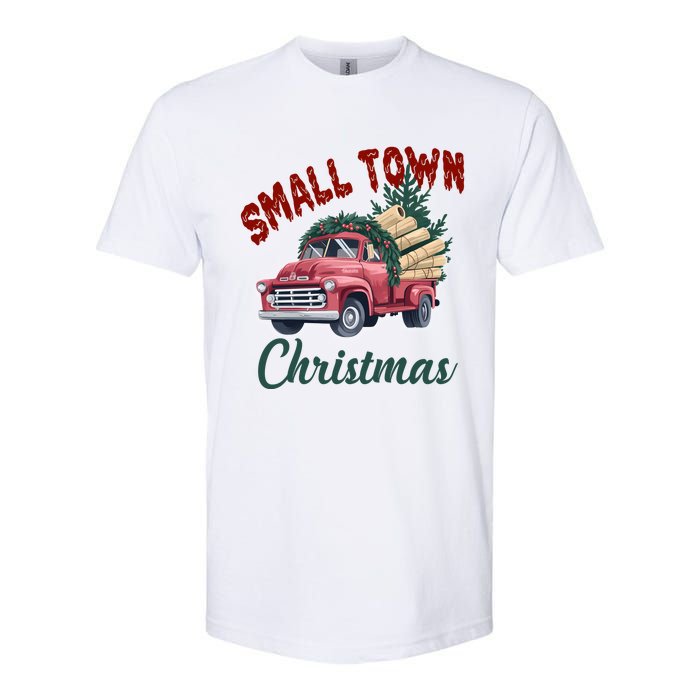 Small Town Christmas Holiday Red Truck Christmas Tree Softstyle CVC T-Shirt