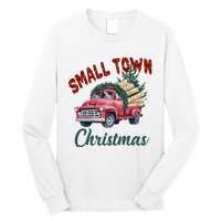 Small Town Christmas Holiday Red Truck Christmas Tree Long Sleeve Shirt