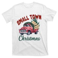 Small Town Christmas Holiday Red Truck Christmas Tree T-Shirt