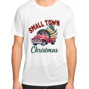 Small Town Christmas Holiday Red Truck Christmas Tree Adult ChromaSoft Performance T-Shirt