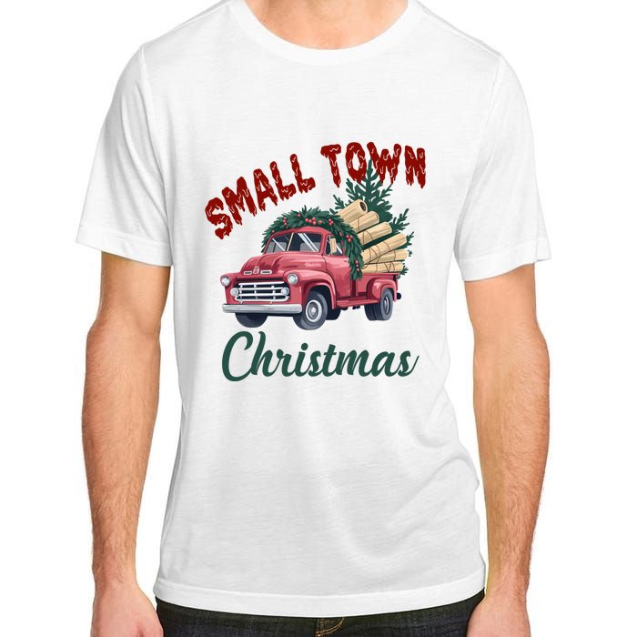 Small Town Christmas Holiday Red Truck Christmas Tree Adult ChromaSoft Performance T-Shirt