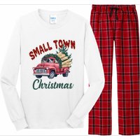 Small Town Christmas Holiday Red Truck Christmas Tree Long Sleeve Pajama Set