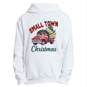 Small Town Christmas Holiday Red Truck Christmas Tree Urban Pullover Hoodie