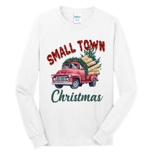 Small Town Christmas Holiday Red Truck Christmas Tree Tall Long Sleeve T-Shirt