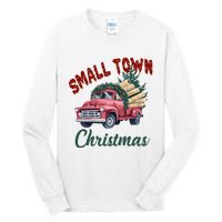 Small Town Christmas Holiday Red Truck Christmas Tree Tall Long Sleeve T-Shirt