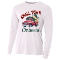 Small Town Christmas Holiday Red Truck Christmas Tree Cooling Performance Long Sleeve Crew