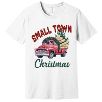 Small Town Christmas Holiday Red Truck Christmas Tree Premium T-Shirt