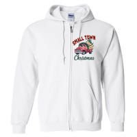 Small Town Christmas Holiday Red Truck Christmas Tree Full Zip Hoodie