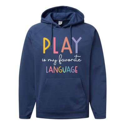 Speech Therapy Colorful Play Is My Favorite Language Performance Fleece Hoodie