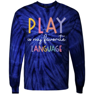 Speech Therapy Colorful Play Is My Favorite Language Tie-Dye Long Sleeve Shirt