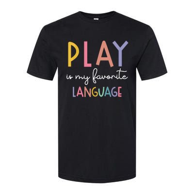 Speech Therapy Colorful Play Is My Favorite Language Softstyle CVC T-Shirt