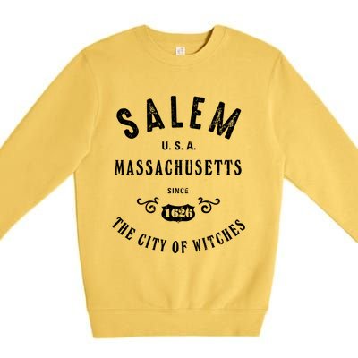 Salem The City Of Witches Massachusetts Vintage Gift Premium Crewneck Sweatshirt