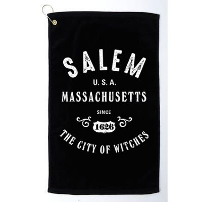 Salem The City Of Witches Massachusetts Vintage Gift Platinum Collection Golf Towel