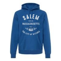 Salem The City Of Witches Massachusetts Vintage Gift Premium Hoodie