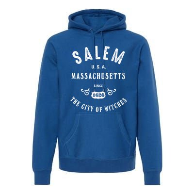 Salem The City Of Witches Massachusetts Vintage Gift Premium Hoodie