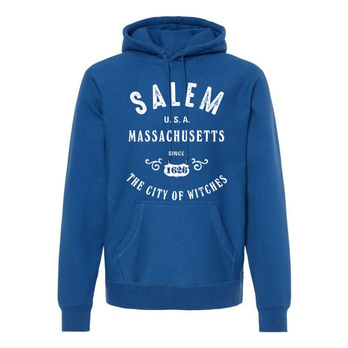 Salem The City Of Witches Massachusetts Vintage Gift Premium Hoodie