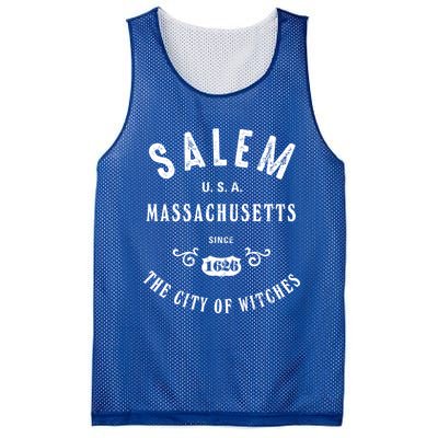 Salem The City Of Witches Massachusetts Vintage Gift Mesh Reversible Basketball Jersey Tank