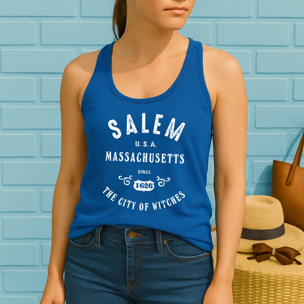 Salem The City Of Witches Massachusetts Vintage Gift Womens Tank Top