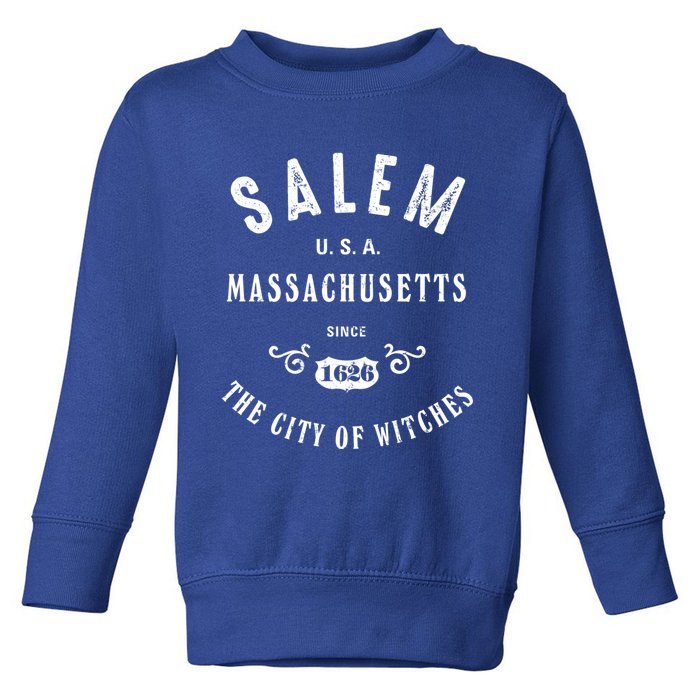 Salem The City Of Witches Massachusetts Vintage Gift Toddler Sweatshirt