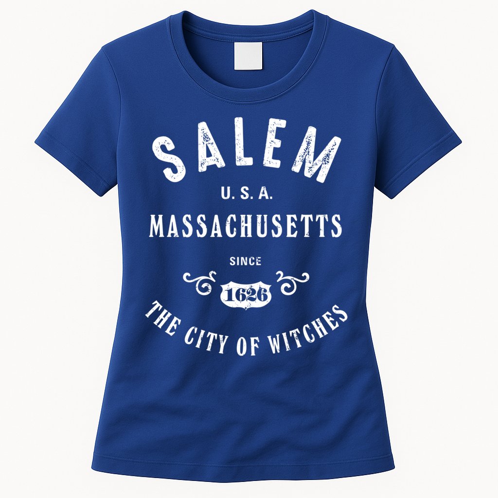 Salem The City Of Witches Massachusetts Vintage Gift Womens T-Shirt