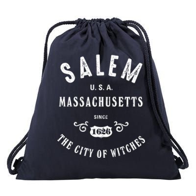 Salem The City Of Witches Massachusetts Vintage Gift Drawstring Bag