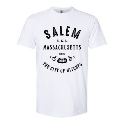 Salem The City Of Witches Massachusetts Vintage Gift Softstyle CVC T-Shirt