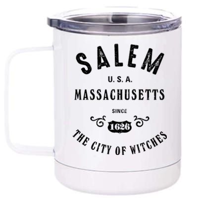 Salem The City Of Witches Massachusetts Vintage Gift 12 oz Stainless Steel Tumbler Cup