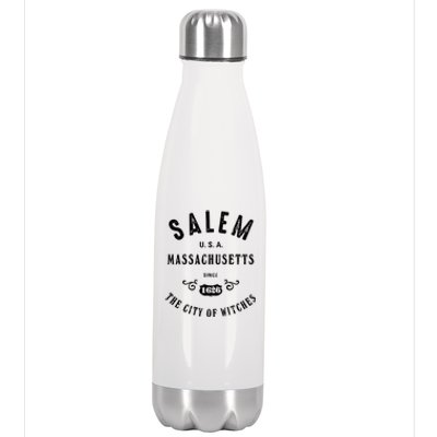 Salem The City Of Witches Massachusetts Vintage Gift Stainless Steel Insulated Water Bottle