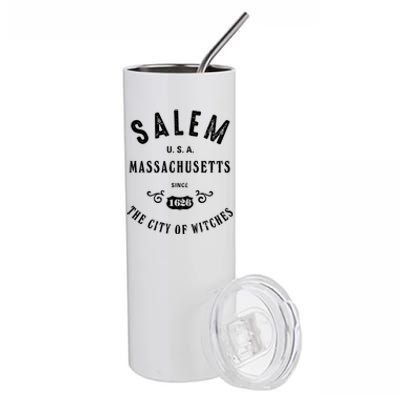 Salem The City Of Witches Massachusetts Vintage Gift Stainless Steel Tumbler