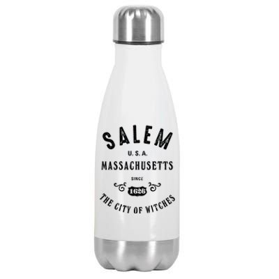 Salem The City Of Witches Massachusetts Vintage Gift Stainless Steel Insulated Water Bottle