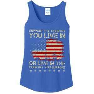 Support The Country You Live In The Country You Support Ladies Essential Tank