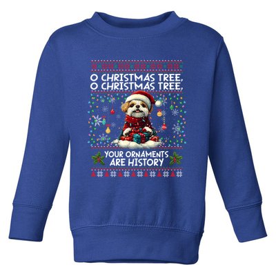 Shih Tzu Christmas Tree Lights Decorations Dog Lover Xmas Gift Toddler Sweatshirt