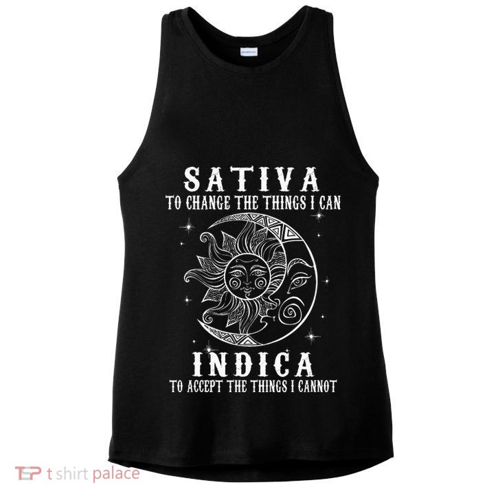 Sativa To Change The Things I Can Indica Cannabis Weed Ladies PosiCharge Tri-Blend Wicking Tank