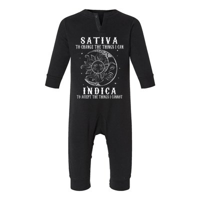 Sativa To Change The Things I Can Indica Cannabis Weed Infant Fleece One Piece