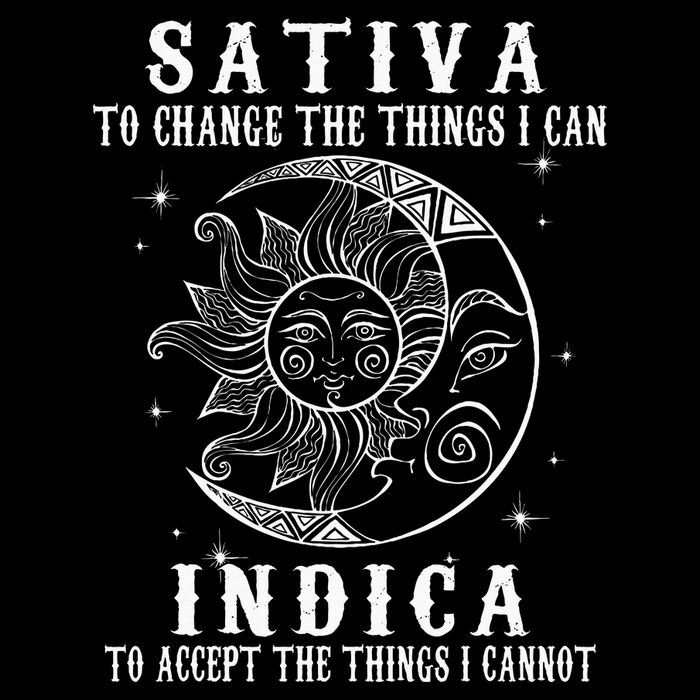 Sativa To Change The Things I Can Indica Cannabis Weed 7-Panel Snapback Hat