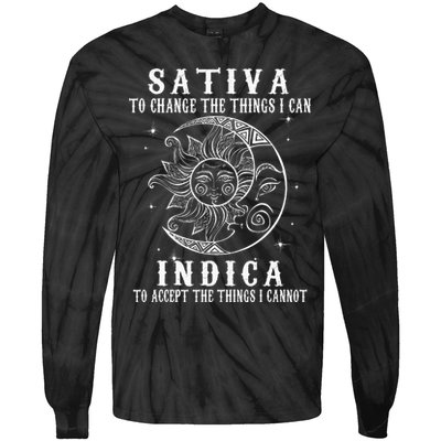 Sativa To Change The Things I Can Indica Cannabis Weed Tie-Dye Long Sleeve Shirt